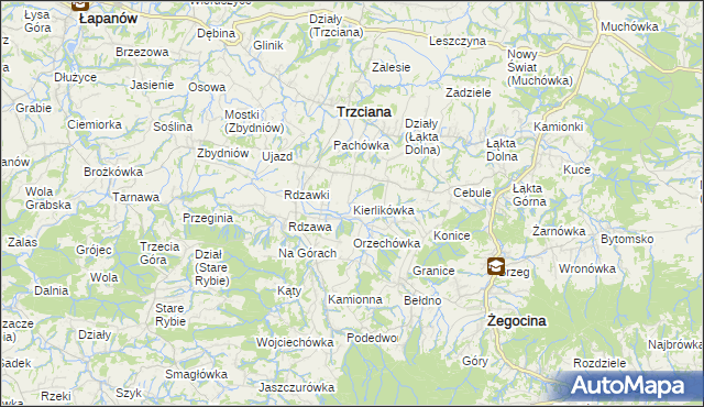 mapa Kierlikówka, Kierlikówka na mapie Targeo