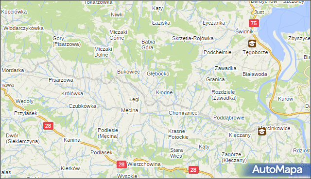 mapa Kłodne, Kłodne na mapie Targeo