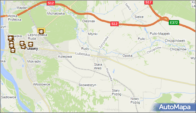 mapa Końskowola, Końskowola na mapie Targeo