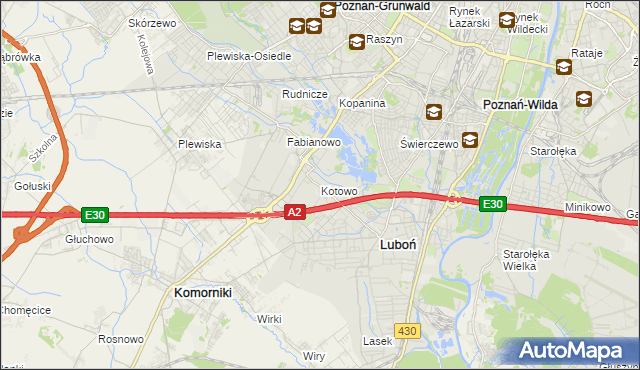 mapa Kotowo gmina Poznań, Kotowo gmina Poznań na mapie Targeo