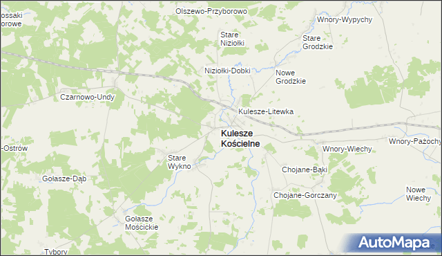 mapa Kulesze Kościelne, Kulesze Kościelne na mapie Targeo