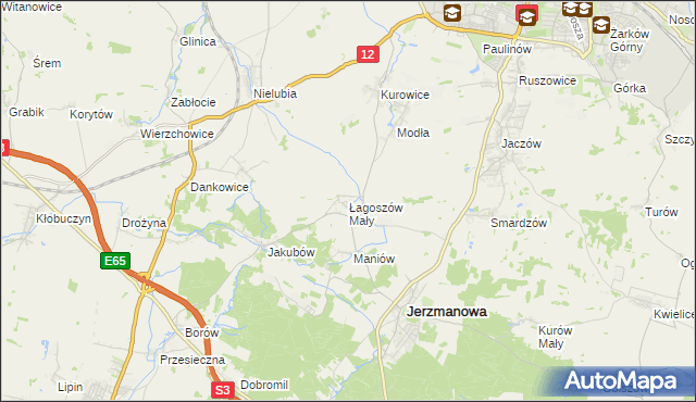 mapa Łagoszów Mały, Łagoszów Mały na mapie Targeo