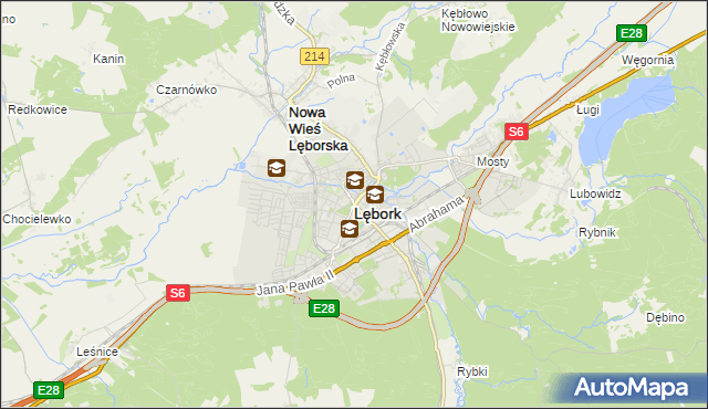 mapa Lębork, Lębork na mapie Targeo