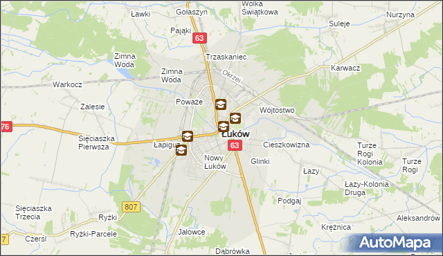 mapa Łuków, Łuków na mapie Targeo