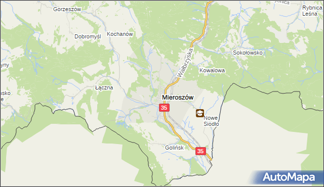 mapa Mieroszów, Mieroszów na mapie Targeo