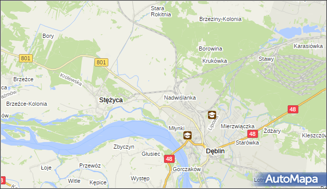 mapa Nadwiślanka, Nadwiślanka na mapie Targeo