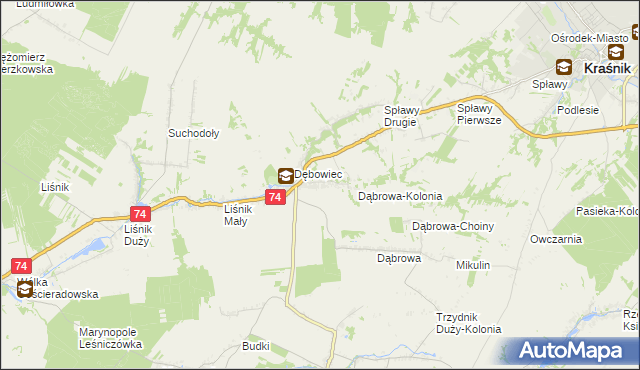 mapa Olbięcin, Olbięcin na mapie Targeo