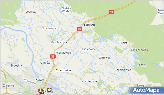 mapa Piastowice gmina Lubsza, Piastowice gmina Lubsza na mapie Targeo