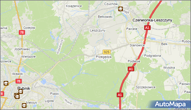 mapa Przegędza, Przegędza na mapie Targeo