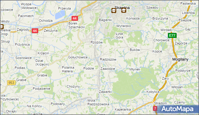 mapa Radziszów, Radziszów na mapie Targeo