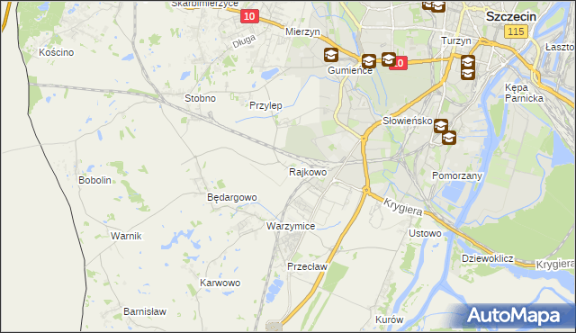 mapa Rajkowo, Rajkowo na mapie Targeo