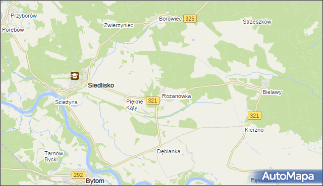 mapa Różanówka, Różanówka na mapie Targeo