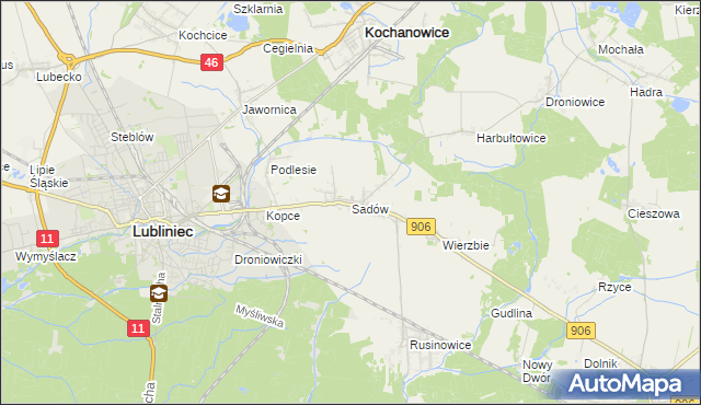 mapa Sadów, Sadów na mapie Targeo