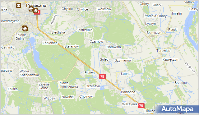 mapa Solec gmina Góra Kalwaria, Solec gmina Góra Kalwaria na mapie Targeo