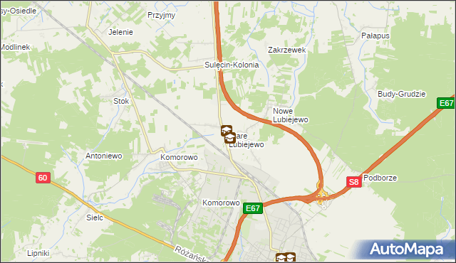 mapa Stare Lubiejewo, Stare Lubiejewo na mapie Targeo