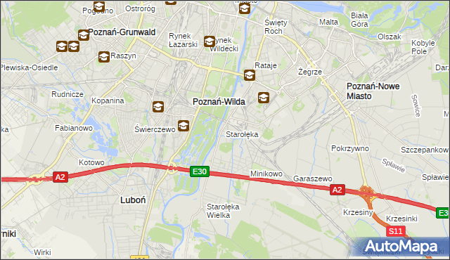mapa Starołęka, Starołęka na mapie Targeo