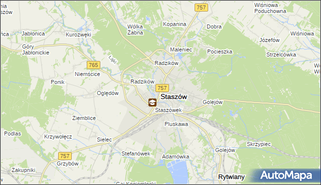 mapa Staszów, Staszów na mapie Targeo