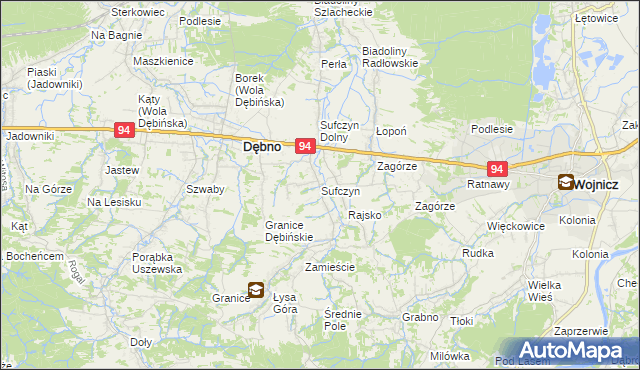 mapa Sufczyn gmina Dębno, Sufczyn gmina Dębno na mapie Targeo