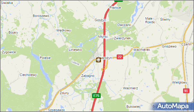 mapa Swarożyn, Swarożyn na mapie Targeo