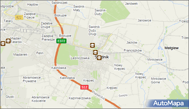 mapa Świdnika, Świdnik na mapie Targeo