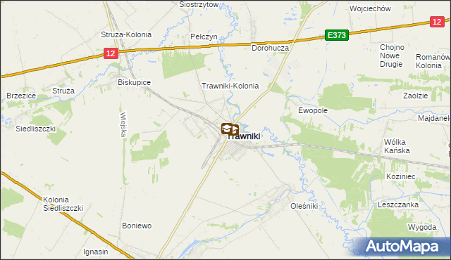 mapa Trawniki powiat świdnicki, Trawniki powiat świdnicki na mapie Targeo