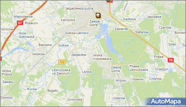 mapa Wólka Kozodawska, Wólka Kozodawska na mapie Targeo