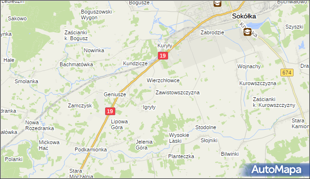 mapa Zawistowszczyzna, Zawistowszczyzna na mapie Targeo