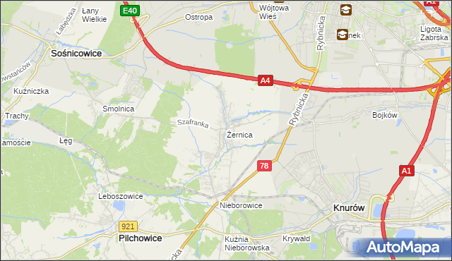 mapa Żernica, Żernica na mapie Targeo