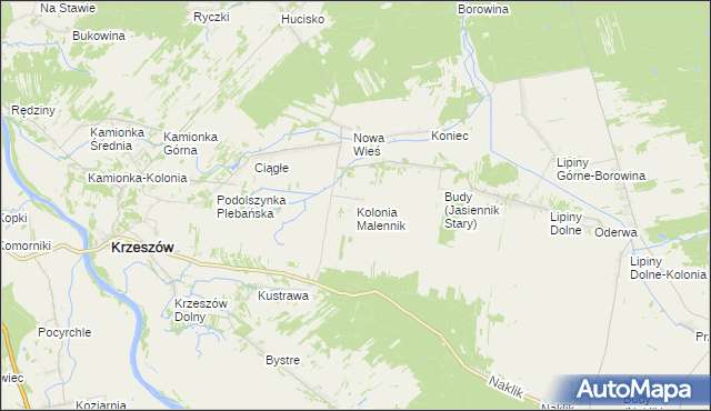 mapa Kolonia Malennik, Kolonia Malennik na mapie Targeo