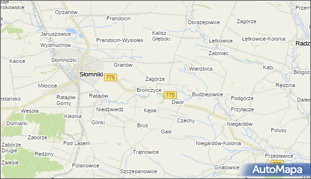 mapa Waganowice, Waganowice na mapie Targeo