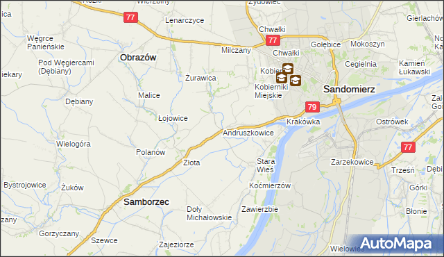 mapa Andruszkowice, Andruszkowice na mapie Targeo