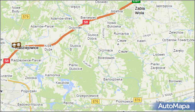 mapa Bolesławek, Bolesławek na mapie Targeo