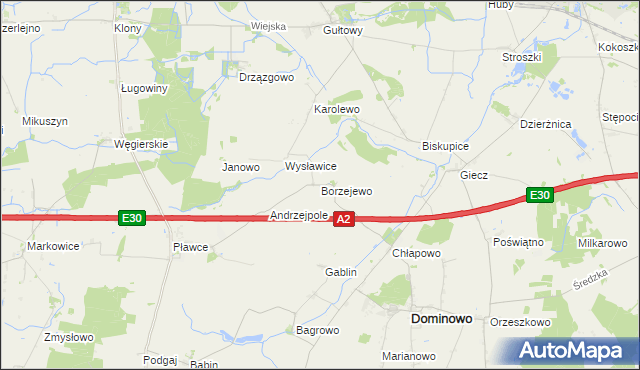 mapa Borzejewo, Borzejewo na mapie Targeo