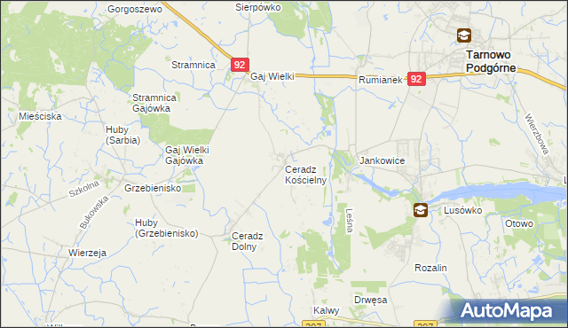 mapa Ceradz Kościelny, Ceradz Kościelny na mapie Targeo
