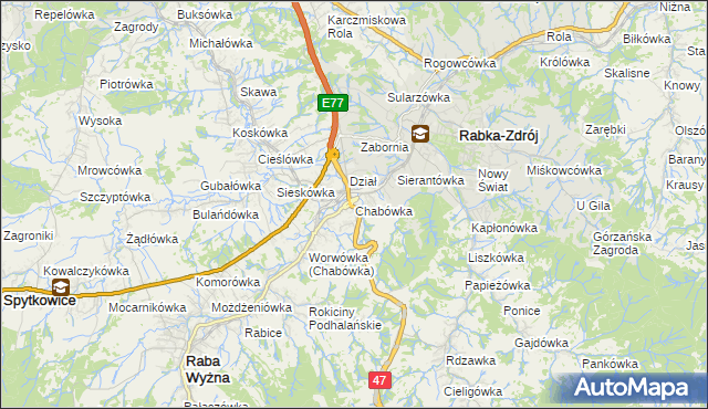 mapa Chabówka, Chabówka na mapie Targeo