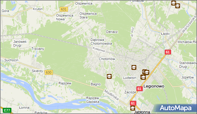 mapa Chotomów, Chotomów na mapie Targeo