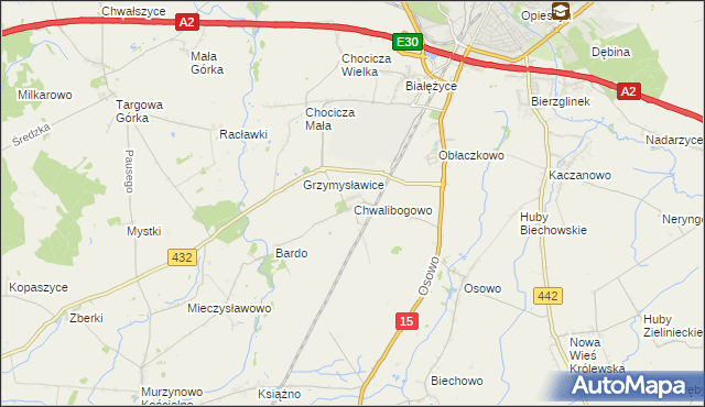 mapa Chwalibogowo gmina Września, Chwalibogowo gmina Września na mapie Targeo