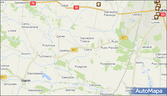 mapa Czerśl, Czerśl na mapie Targeo