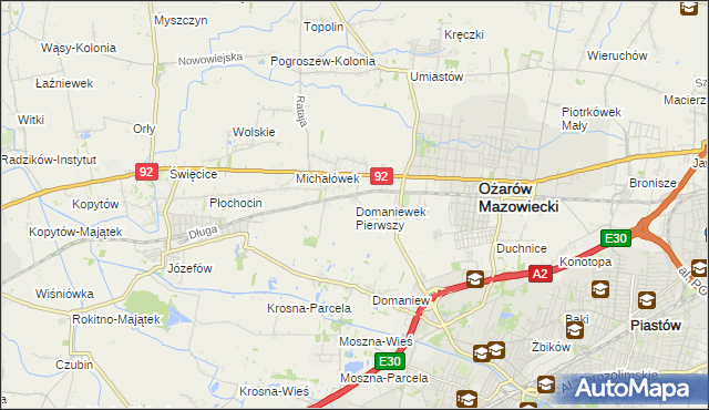 mapa Domaniewek Pierwszy, Domaniewek Pierwszy na mapie Targeo