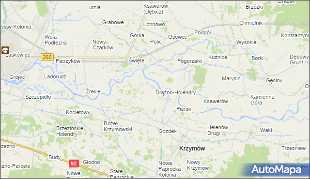 mapa Drążno-Holendry, Drążno-Holendry na mapie Targeo