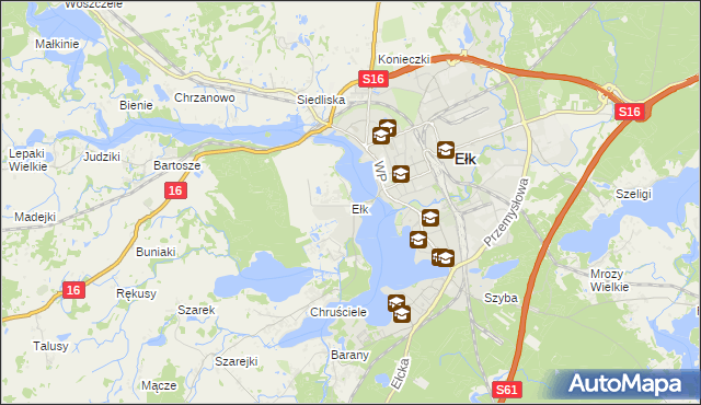 mapa Ełk powiat ełcki, Ełk powiat ełcki na mapie Targeo