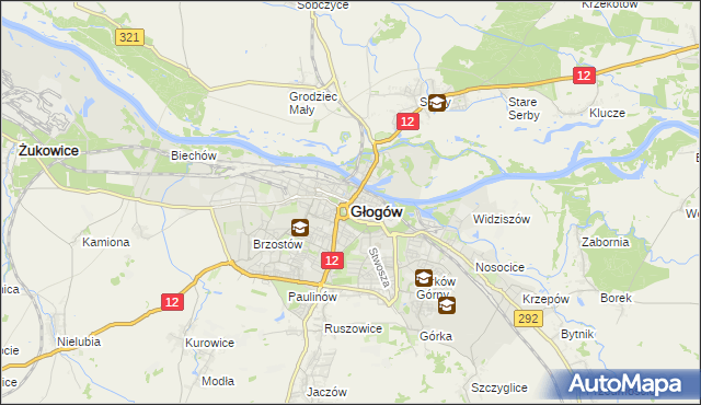 mapa Głogów, Głogów na mapie Targeo