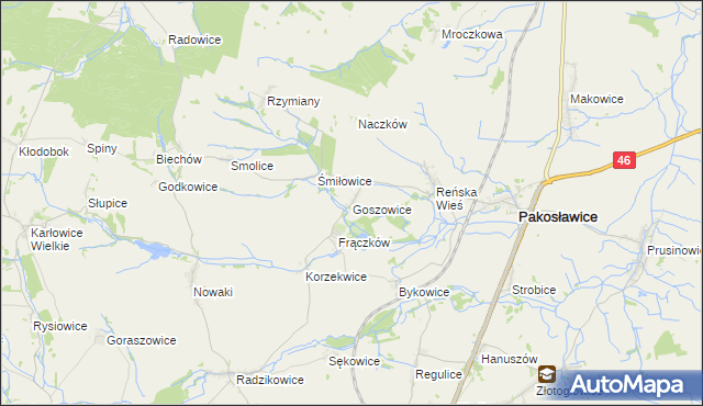 mapa Goszowice, Goszowice na mapie Targeo