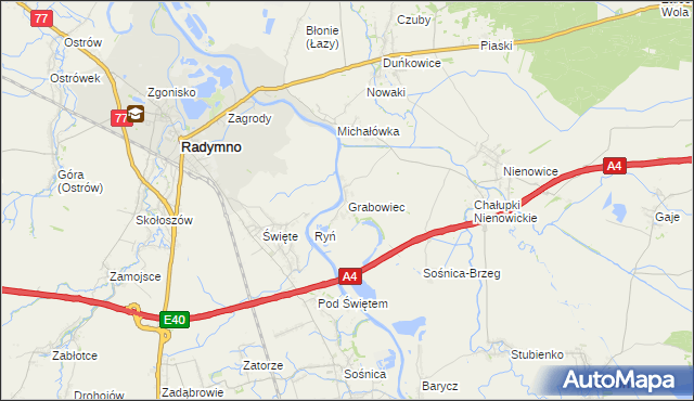 mapa Grabowiec gmina Radymno, Grabowiec gmina Radymno na mapie Targeo