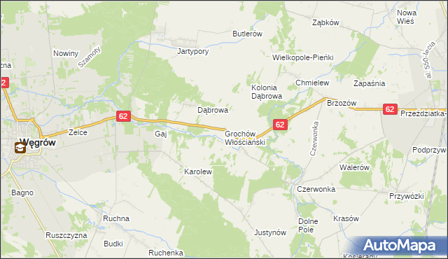 mapa Grochów Włościański, Grochów Włościański na mapie Targeo