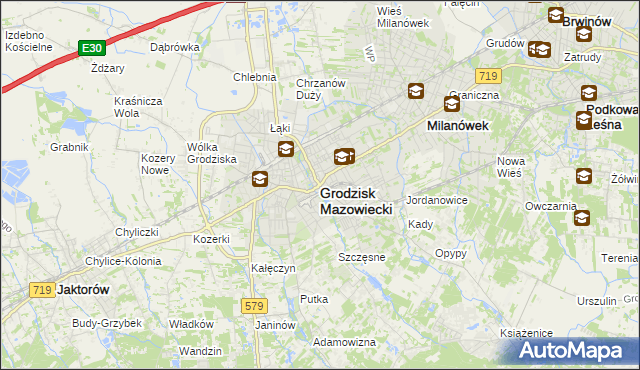 mapa Grodzisk Mazowiecki, Grodzisk Mazowiecki na mapie Targeo