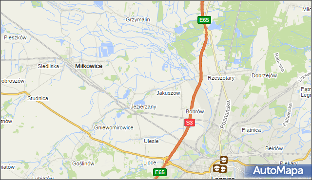 mapa Jakuszów, Jakuszów na mapie Targeo