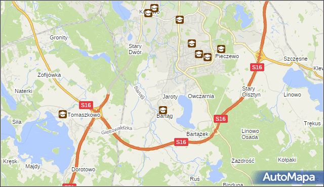 mapa Jaroty, Jaroty na mapie Targeo