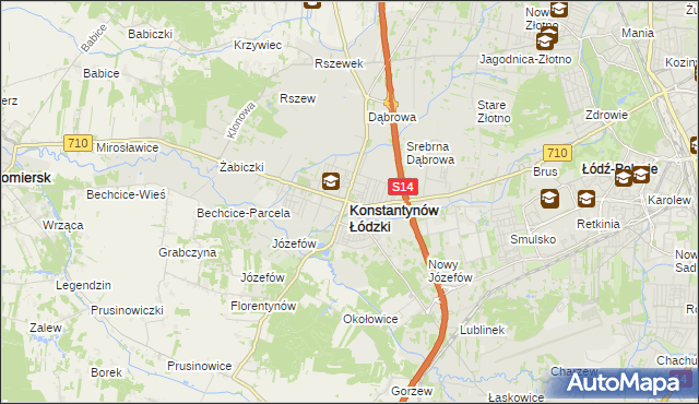 mapa Konstantynów Łódzki, Konstantynów Łódzki na mapie Targeo