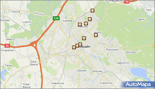 mapa Koszalina, Koszalin na mapie Targeo